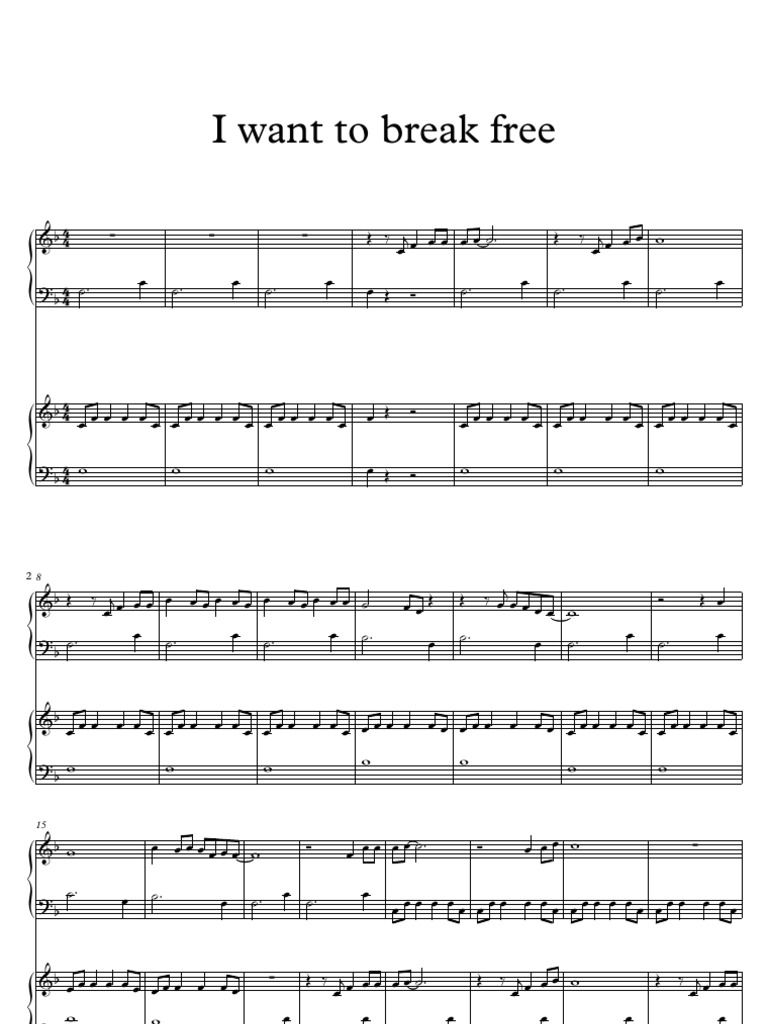I Want To Break Free Easy Piano Duet | PDF
