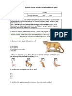 Prueba de Ciencias Naturales Cuarto Básico Mes de Agosto