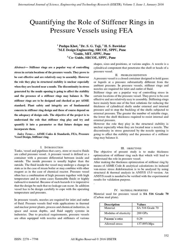 Stiffening Rings Evaluation | PDF | Stress (Mechanics) | Deformation ...