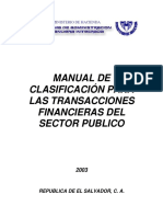 Manual de Clasificación para Las Transacciones Financieras Del Sector Público