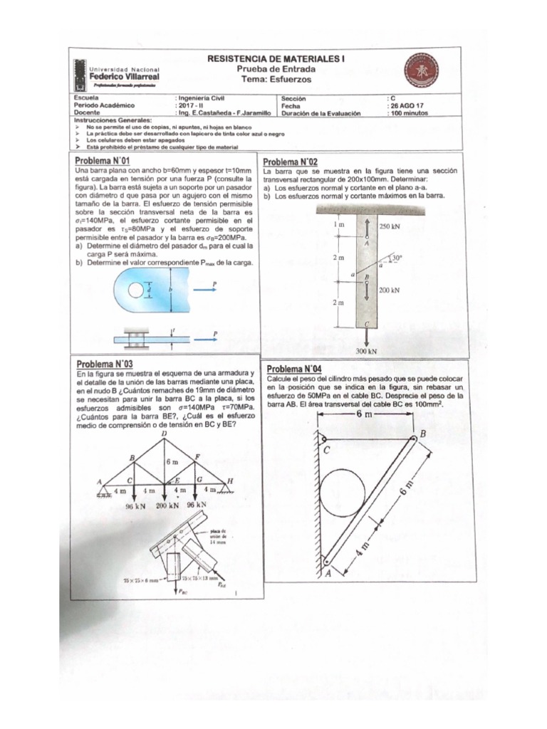 Primera Practicas Resistencia de Materiales | PDF