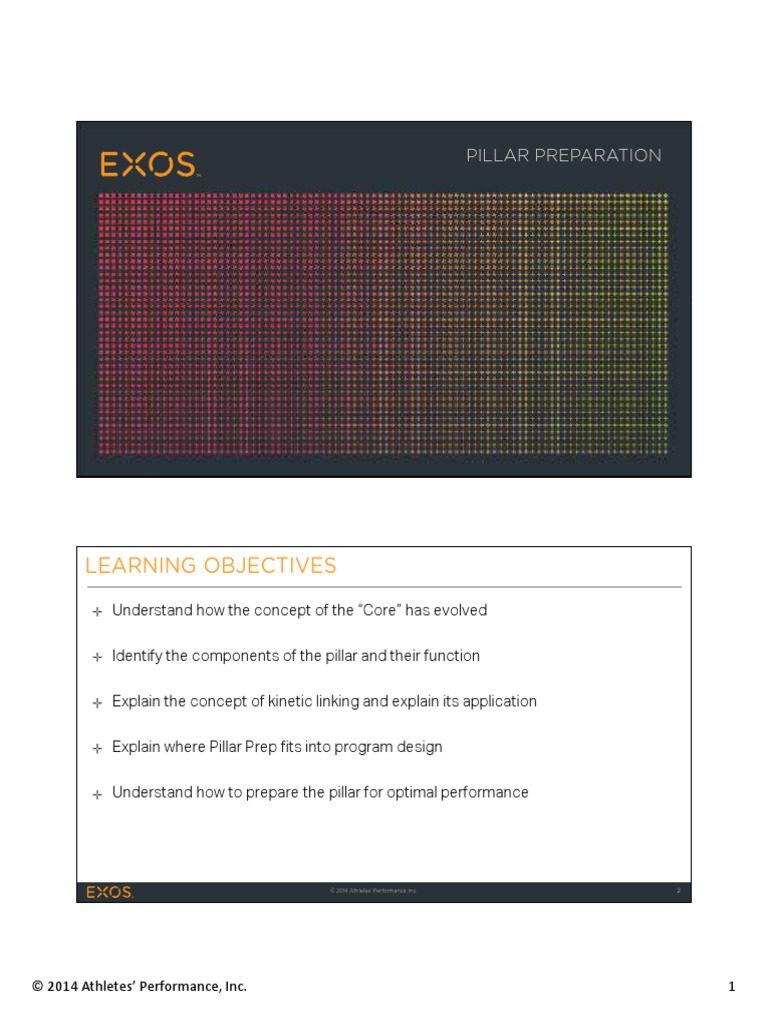 Learning Objectives: Pillar Preparation | PDF | Physical Therapy ...