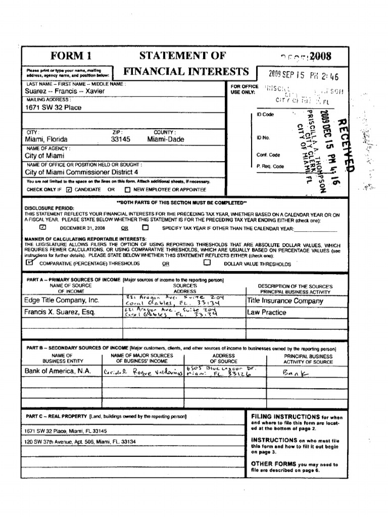 Suarez, Francis FORM 1 2008 PDF PDF Law And Economics Legal