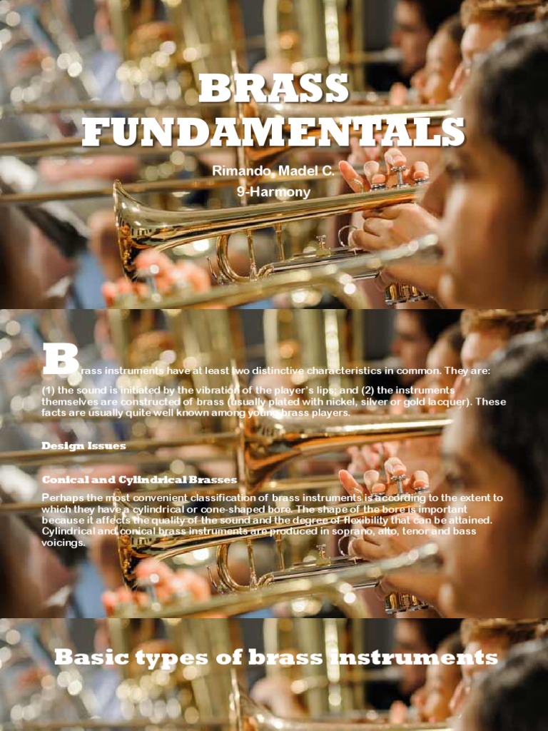 Brass Fundamentals Rimando, Madel C. 9Harmony PDF Brass Instruments Trombone