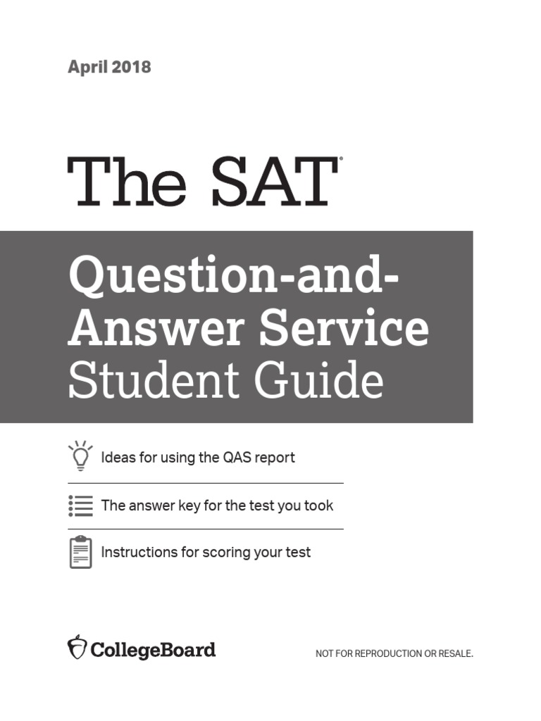 2018 SAT Question-Answer Student Guide PDF | PDF | Sat | Behavior ...