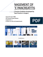 Management of Acute Pancreatitis: A Clinical Practice Guideline Developed by Best Practice in Surgery'