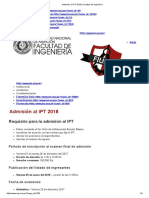 Admisión Al IPT 2018 - Facultad de Ingeniería