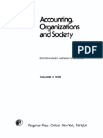 Accounting, Organizations and Society: Pergamon Press Oxford - New Yorli-Fran@rt