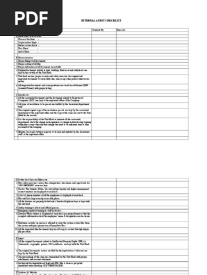 Internal Audit Checklist