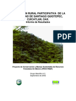 EVALUACIÓN RURAL PARTICIPATIVA DE LA COMUNIDAD DE SANTIAGO QUIOTEPEC, CUICATLAN, OAX. Informe de Resultados