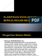 Klarifikasi Kehilangan Berkas Rekam Medis