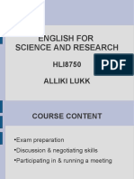 English For Science and Research: HLI8750 Alliki Lukk