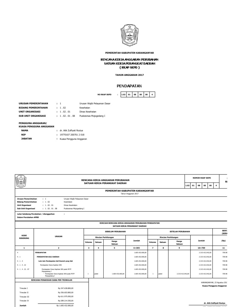 Rkap SKPD 1 PDF | PDF