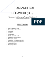 Organizational Behavior (O.B) : Fifth Version