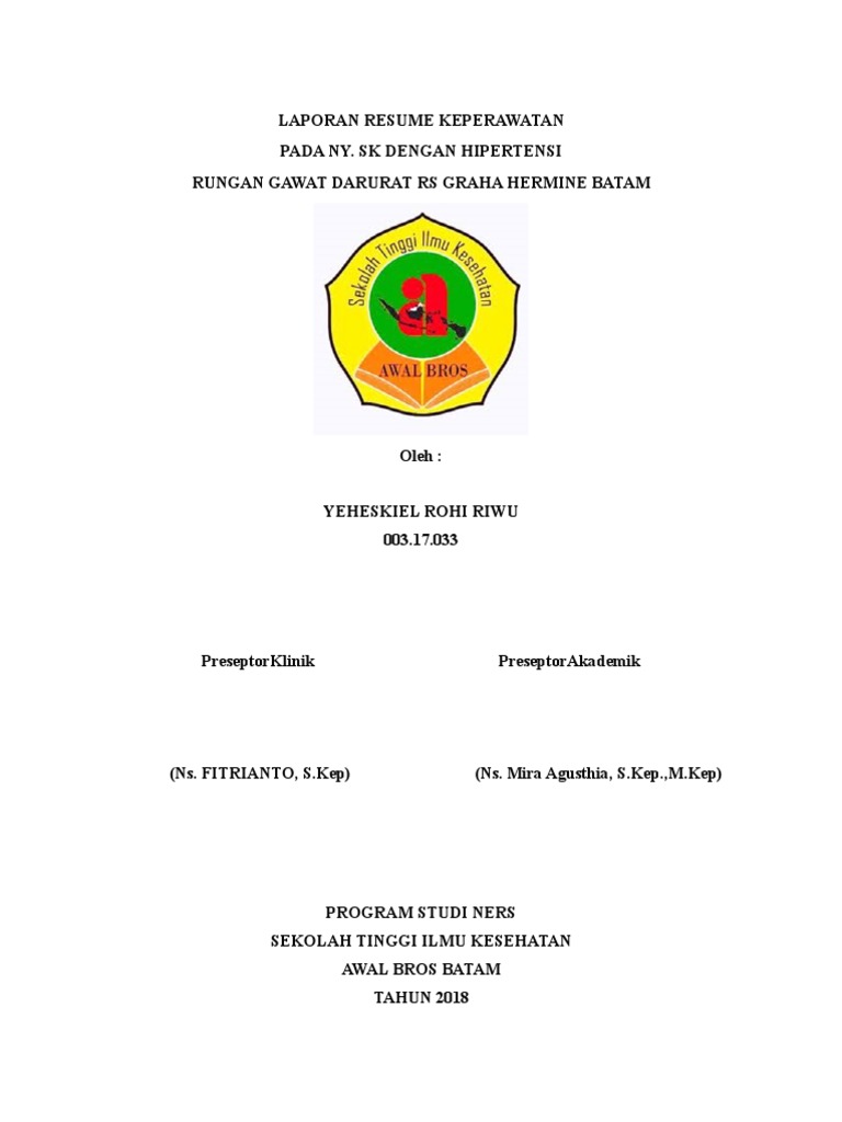 Askep Igd Resume Hipertensi Pdf