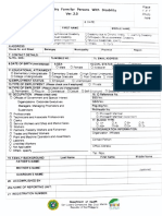 Philippine Registry Form for Persons With Disabilities