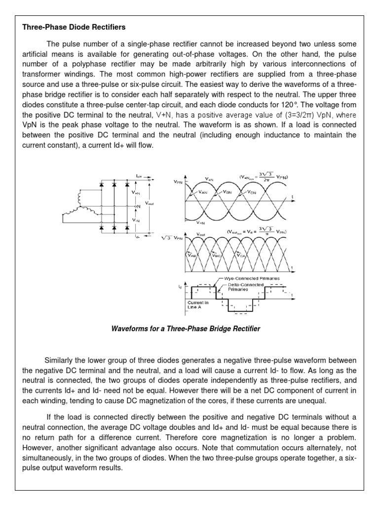 Three-Phase Six-Pulse Rectifier Overview | PDF | Rectifier | Direct Current