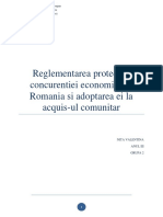 Docdownloader.com Reglementarea Protectiei Concurentei Economice in Romania Si Adoptarea Ei La Acquis Ul Comunitar