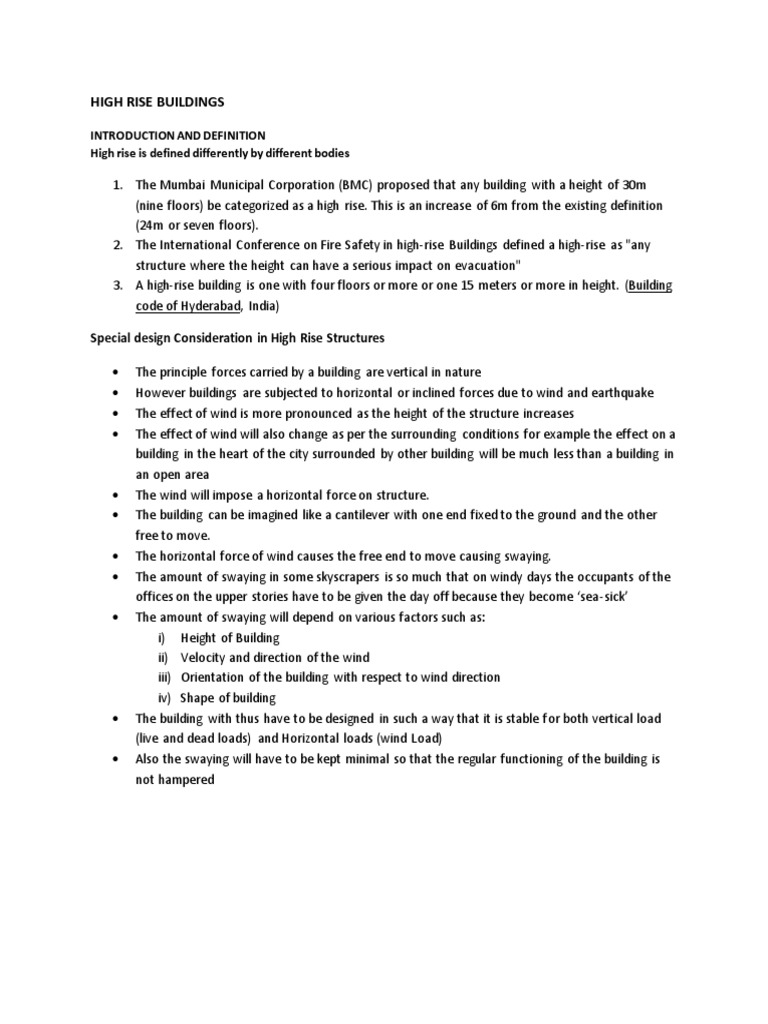 High Rise Buildings | Download Free PDF | Truss | Civil Engineering