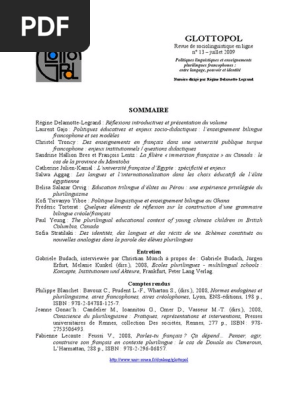Politiques Linguistiques Et Enseignements Plurilingues Francophones Entre Langage Pouvoir Et Identite Langue Francaise Multilinguisme