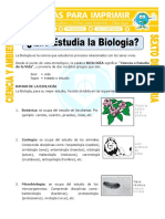 Ficha Que Estudia La Biologia para Sexto de Primaria