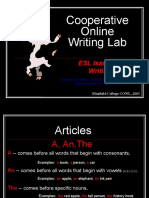 Cooperative Online Writing Lab: ESL Issues in Writing