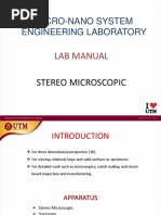 Micro-Nano System Engineering Laboratory: Lab Manual