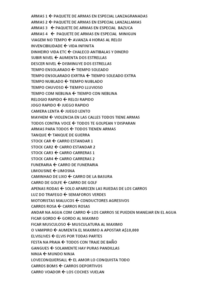 Trucos GTA | PDF | Law, image size:768x1024