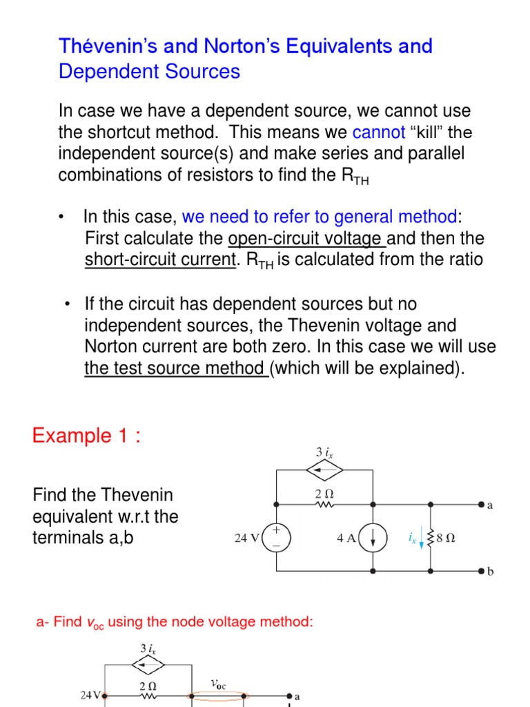 Thevenin Resistance with Dependent Sources | PDF | Electrical Network ...