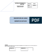 Descripción de Cargo Gerente de Estudio