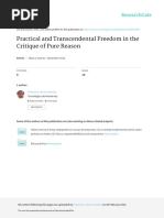 Practical and Trascendental Freedom in the Critique of Pure Reason
