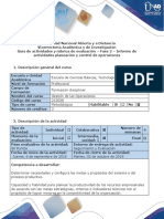 Guía de Actividades y Rúbrica de Evaluación Fase 2 - Informe de Actividades Planeación y Control de Operaciones