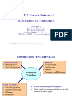 ME301A: Energy Systems - I Introduction To Combustion