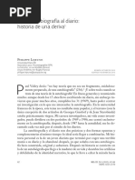 De La Autobiografía Al Diario Historia de Una Deriva - Philippe Lejeune 