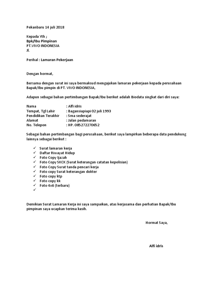 Download 67+ Contoh Surat Contoh Surat Lamaran Kerja Xiaomi Terbaru Gratis