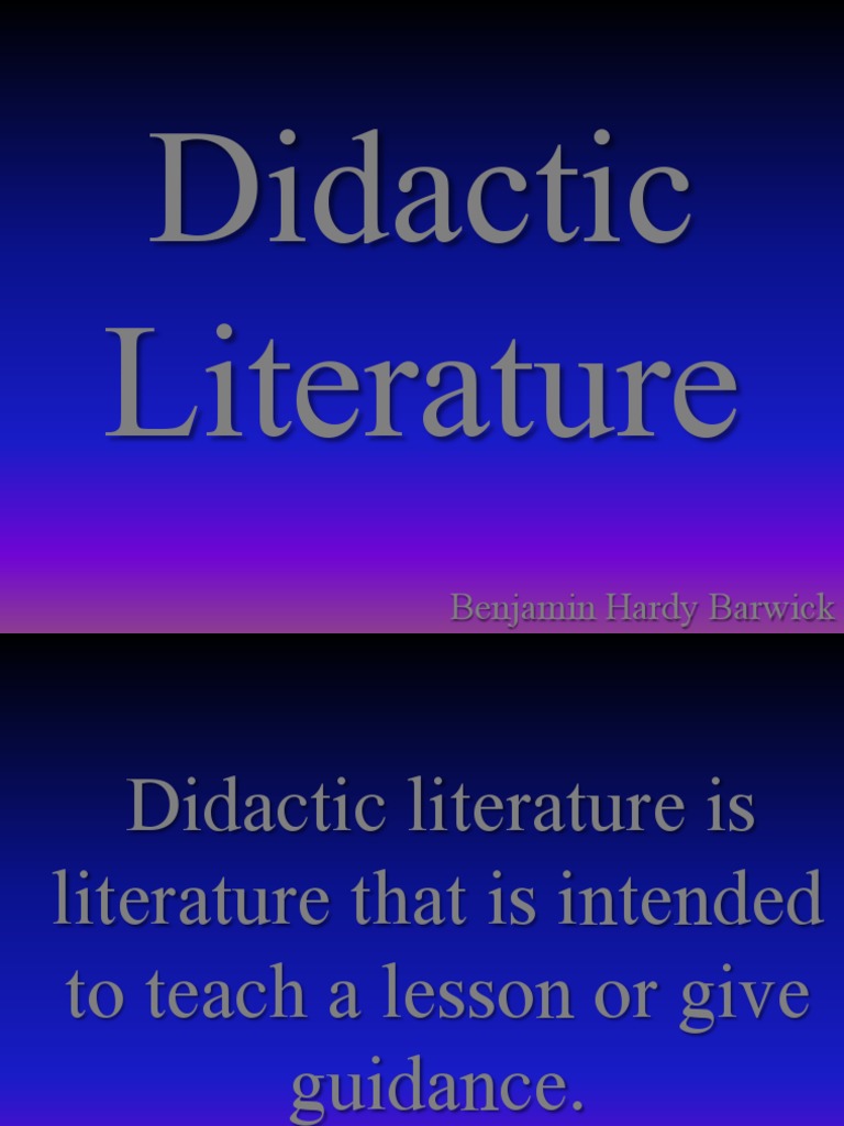 Understanding Didactic Literature | PDF