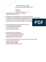 Primeros auxilios: respuesta correcta en rojo