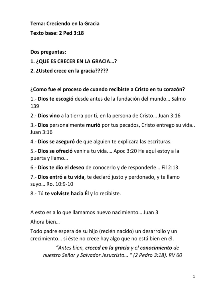 Que Es Crecer en La Gracia - Rev | PDF | Gracia en el cristianismo ...