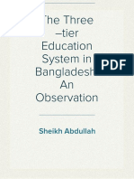 The Three –tier Education System in Bangladesh