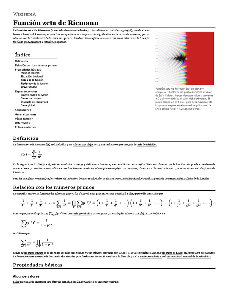 Funcion Z de Rienman | PDF | Funciones especiales | Números