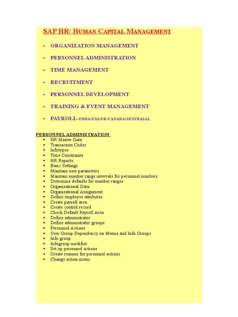 SAP HCM Course Syllabus Overview | PDF | Human Resource Management ...