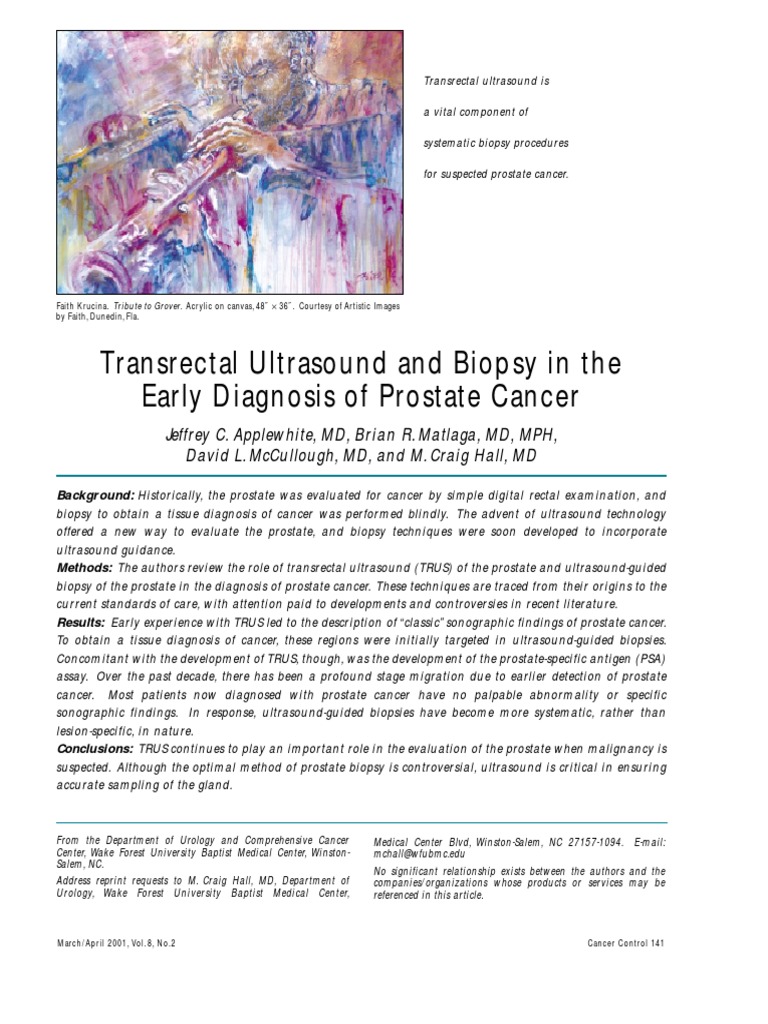 Transrectal Ultrasound and Biopsy in The Early Diagnosis of Prostate ...