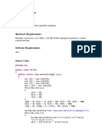 Exercise No. 10: To Test A Program To Solve Quadratic Equation