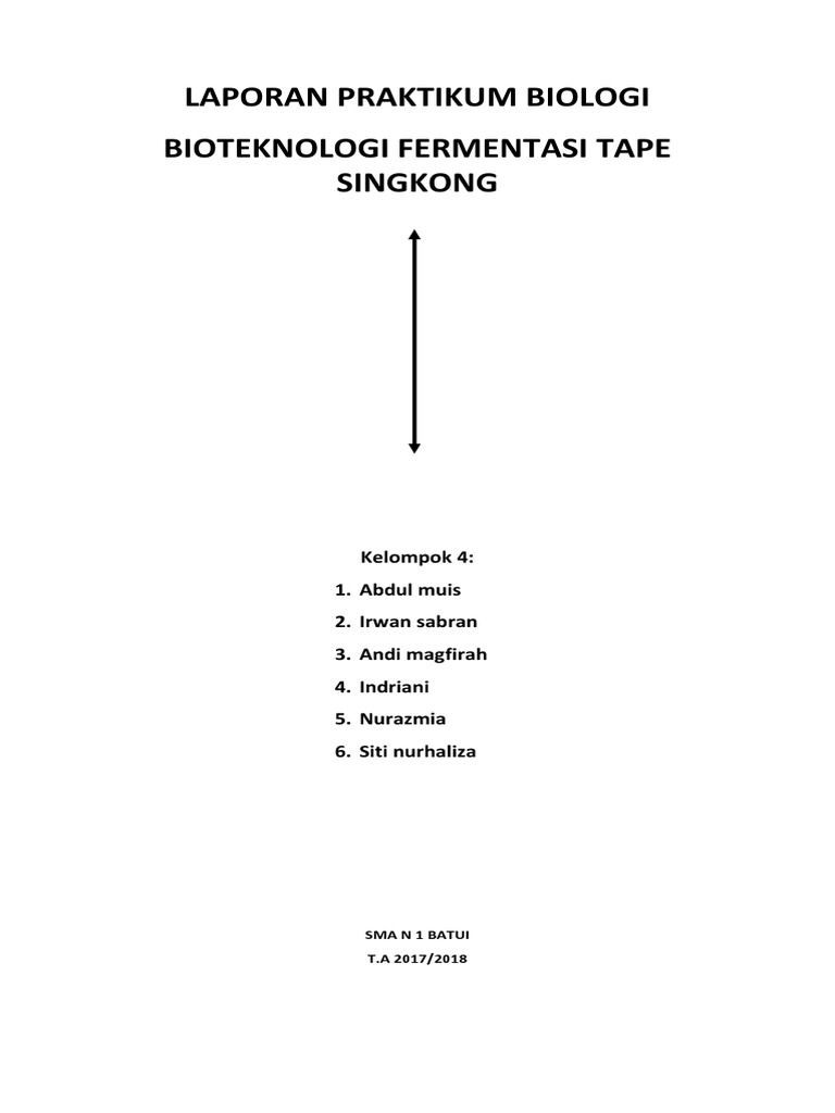 Laporan Praktikum Biologi Tape Singkong