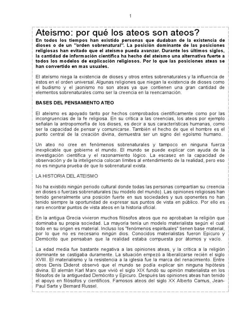 Por Que Los Ateos Son Ateos - Anonimo PDF | PDF | Ateísmo | Materialismo