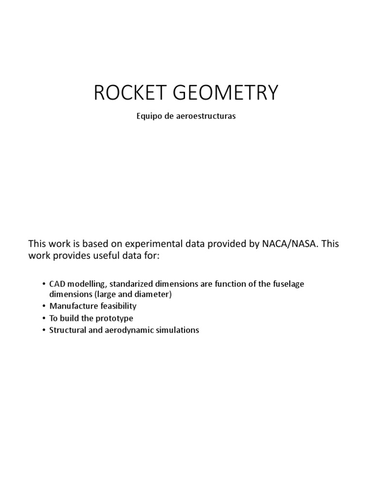 Aerodynamic Rocket Geometry Analysis | PDF | Fuselage | Aircraft