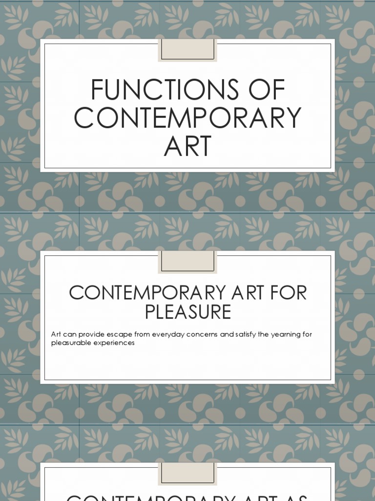 Functions of Contemporary Art PDF