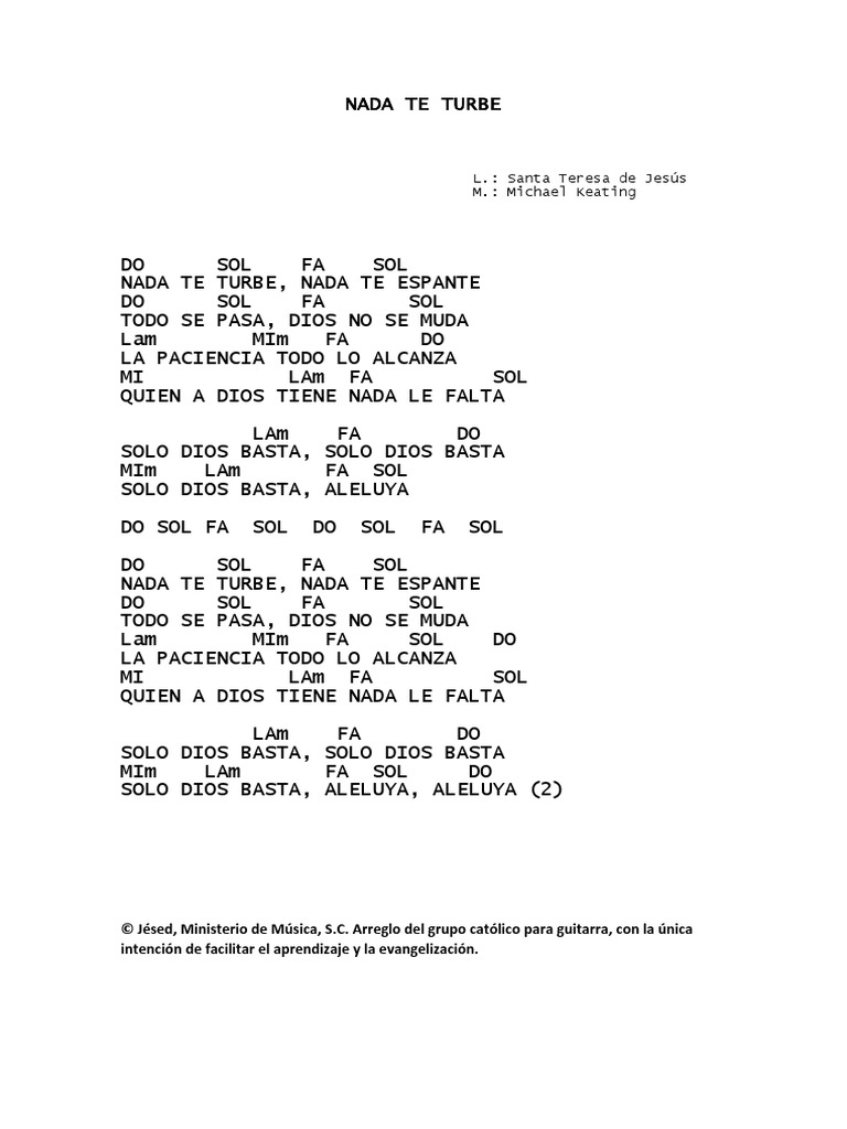 Nada Te Turbe PDF
