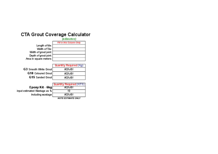 Grout Coverage Calculator Guide | PDF | Masonry | Building Materials