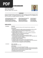 Prem Sing Bhandari: Work History